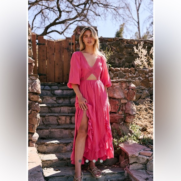 Free people X’s and O’s midi dress size medium - Picture 1 of 9